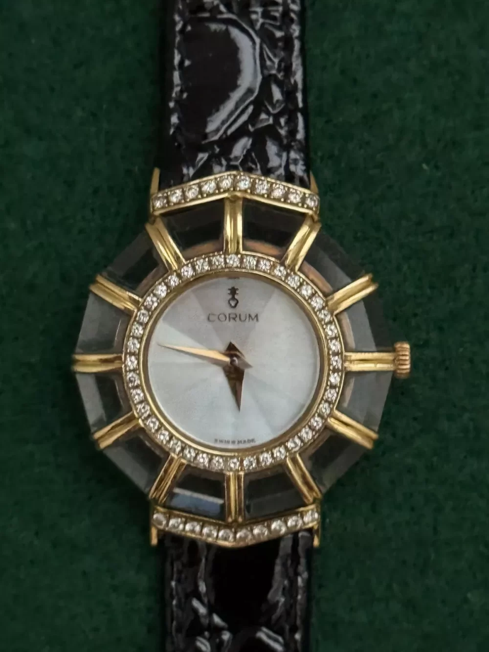 Corum Princess Limelight 18k Gold and Diamond Over Crystal Ladies Watch, Rare! - Image 7