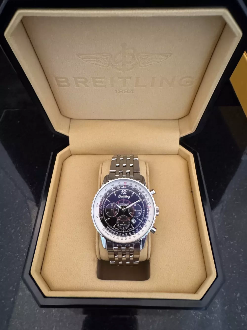 Breitling Navitimer Montbrillant A41330 Automatic Steel Chronograph Box Papers From California - Image 2