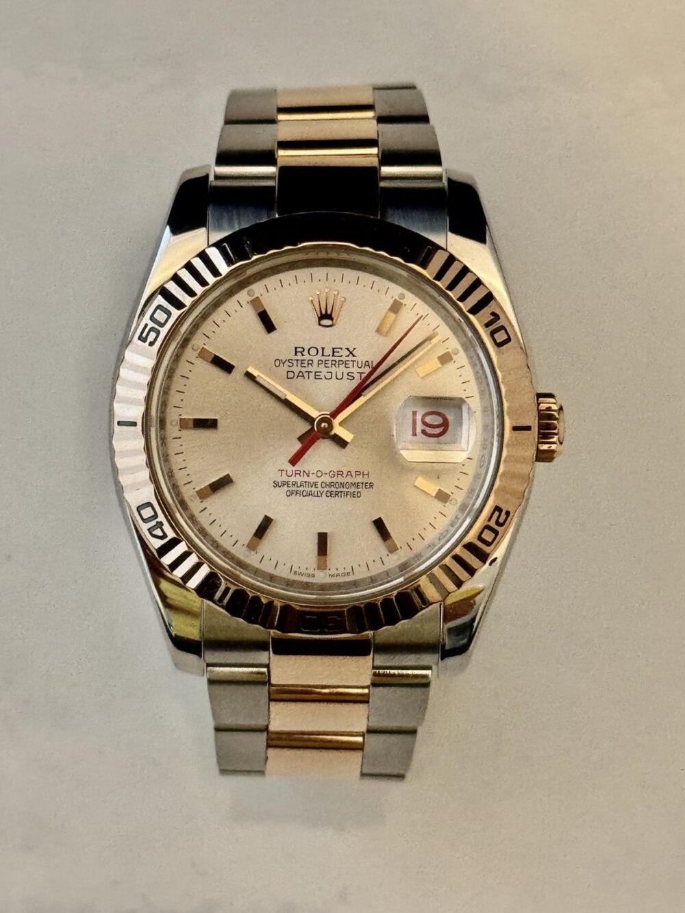 Rolex Datejust Turn-O-Graph 116261 Rose Gold/SS Excellent Condition w Box US Seller